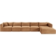 Meridian Furniture 5-Piece Saddle Corduroy Performance Fabric Modular Sectional