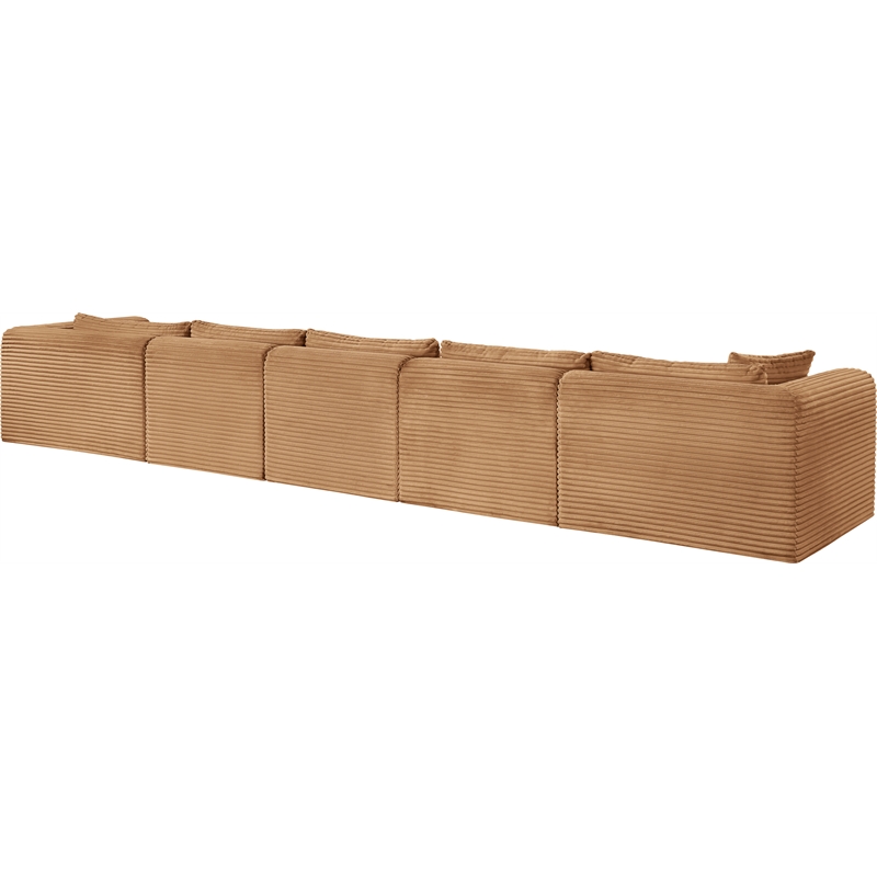 Meridian Furniture 5-Piece Saddle Corduroy Performance Fabric Modular Sectional