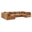 Meridian Furniture 6-Piece Saddle Corduroy Performance Fabric Modular Sectional
