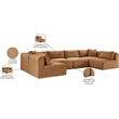 Meridian Furniture 6-Piece Saddle Corduroy Performance Fabric Modular Sectional