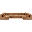 Meridian Furniture 6-Piece Saddle Corduroy Performance Fabric Modular Sectional