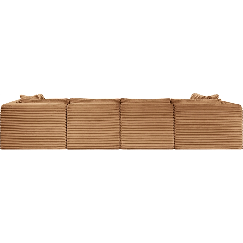 Meridian Furniture 6-Piece Saddle Corduroy Performance Fabric Modular Sectional