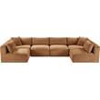 Meridian Furniture 6-Piece Saddle Corduroy Performance Fabric Modular Sectional