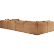 Meridian Furniture 6-Piece Saddle Corduroy Performance Fabric Modular Sectional