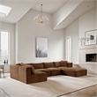 Meridian Furniture 6-Piece Saddle Corduroy Performance Fabric Modular Sectional