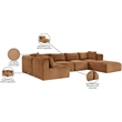 Meridian Furniture 6-Piece Saddle Corduroy Performance Fabric Modular Sectional