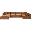 Meridian Furniture 6-Piece Saddle Corduroy Performance Fabric Modular Sectional