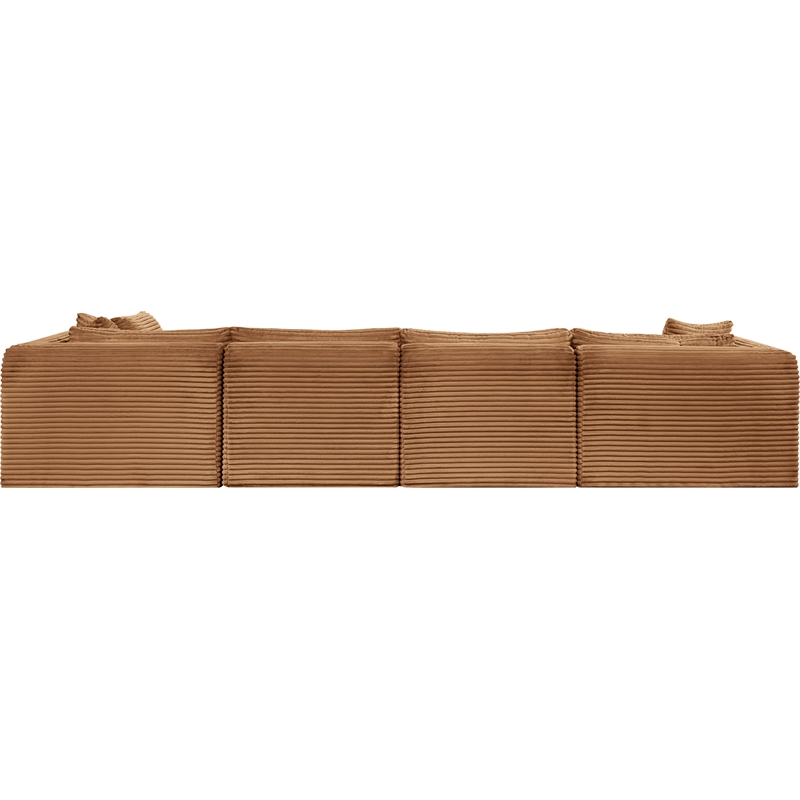 Meridian Furniture 6-Piece Saddle Corduroy Performance Fabric Modular Sectional
