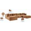 Meridian Furniture 6-Piece Saddle Corduroy Performance Fabric Modular Sectional
