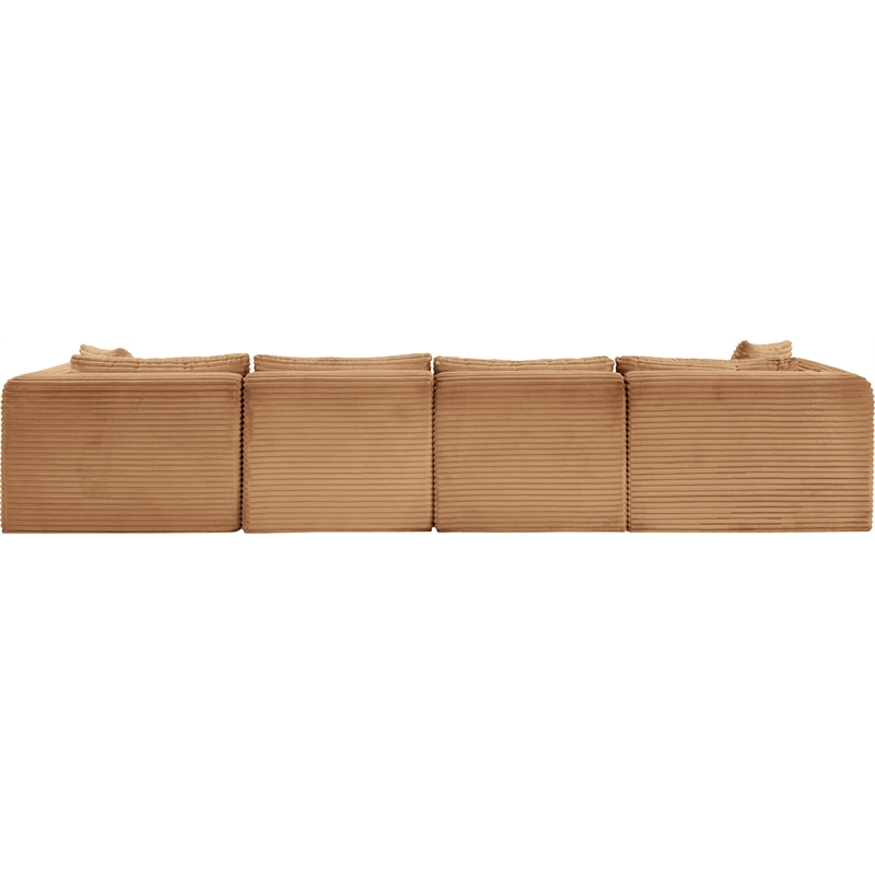 Meridian Furniture 6-Piece Saddle Corduroy Performance Fabric Modular Sectional