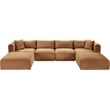Meridian Furniture 6-Piece Saddle Corduroy Performance Fabric Modular Sectional