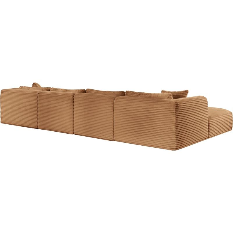 Meridian Furniture 6-Piece Saddle Corduroy Performance Fabric Modular Sectional