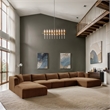 Meridian Furniture 6-Piece Saddle Corduroy Performance Fabric Modular Sectional