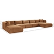 Meridian Furniture 6-Piece Saddle Corduroy Performance Fabric Modular Sectional
