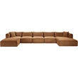Meridian Furniture 6-Piece Saddle Corduroy Performance Fabric Modular Sectional