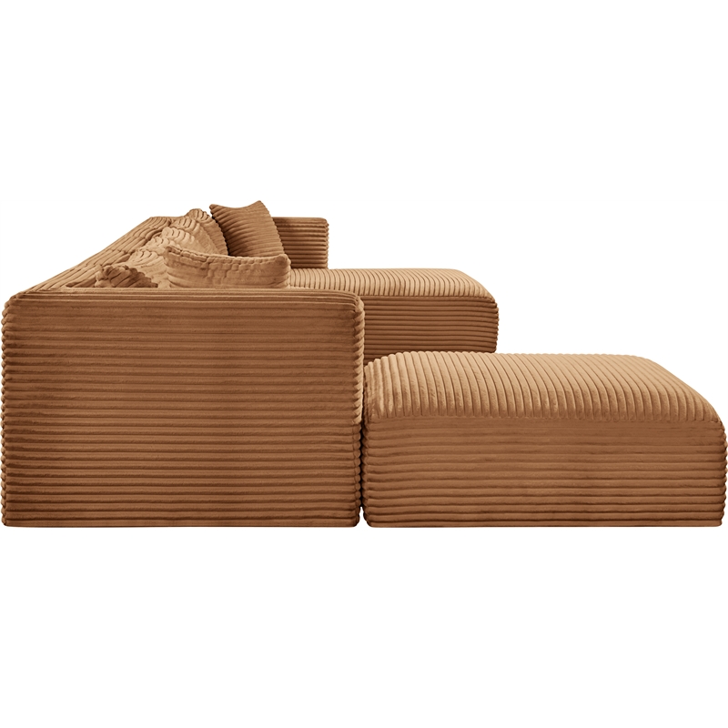Meridian Furniture 6-Piece Saddle Corduroy Performance Fabric Modular Sectional