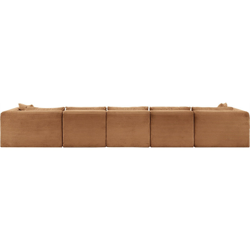 Meridian Furniture 6-Piece Saddle Corduroy Performance Fabric Modular Sectional