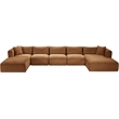 Meridian Furniture 6-Piece Saddle Corduroy Performance Fabric Modular Sectional