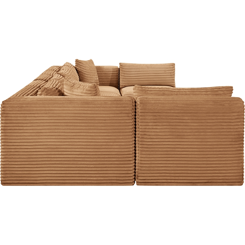 Meridian Furniture 7-Piece Saddle Corduroy Performance Fabric Modular Sectional