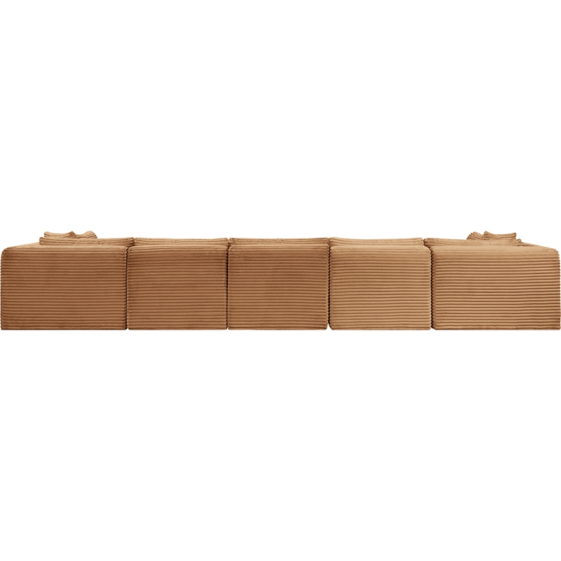 Meridian Furniture 7-Piece Saddle Corduroy Performance Fabric Modular Sectional