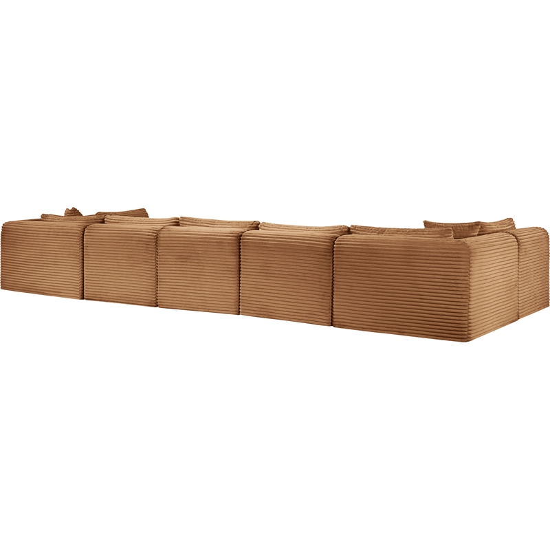 Meridian Furniture 7-Piece Saddle Corduroy Performance Fabric Modular Sectional