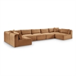 Meridian Furniture 7-Piece Saddle Corduroy Performance Fabric Modular Sectional