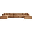 Meridian Furniture 7-Piece Saddle Corduroy Performance Fabric Modular Sectional