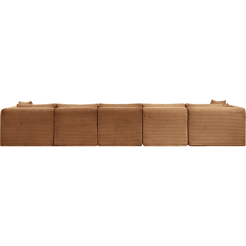 Meridian Furniture 7-Piece Saddle Corduroy Performance Fabric Modular Sectional