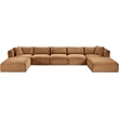 Meridian Furniture 7-Piece Saddle Corduroy Performance Fabric Modular Sectional