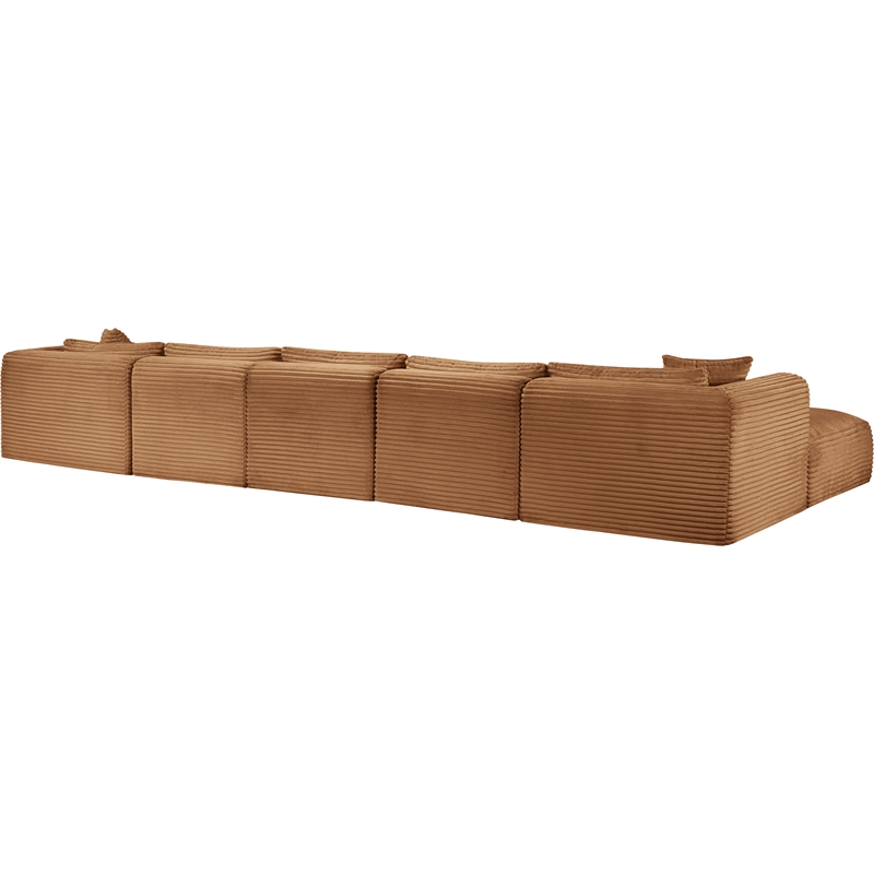 Meridian Furniture 7-Piece Saddle Corduroy Performance Fabric Modular Sectional