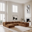 Meridian Furniture 7-Piece Saddle Corduroy Performance Fabric Modular Sectional