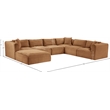 Meridian Furniture 7-Piece Saddle Corduroy Performance Fabric Modular Sectional
