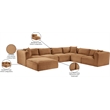 Meridian Furniture 7-Piece Saddle Corduroy Performance Fabric Modular Sectional