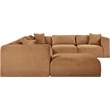 Meridian Furniture 7-Piece Saddle Corduroy Performance Fabric Modular Sectional