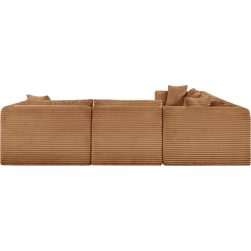 Meridian Furniture 7-Piece Saddle Corduroy Performance Fabric Modular Sectional