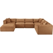 Meridian Furniture 7-Piece Saddle Corduroy Performance Fabric Modular Sectional