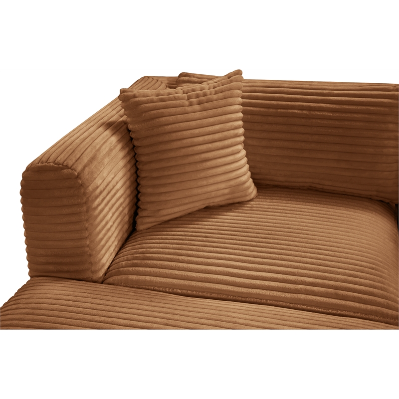 Meridian Furniture 7-Piece Saddle Corduroy Performance Fabric Modular Sectional