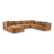 Meridian Furniture 7-Piece Saddle Corduroy Performance Fabric Modular Sectional