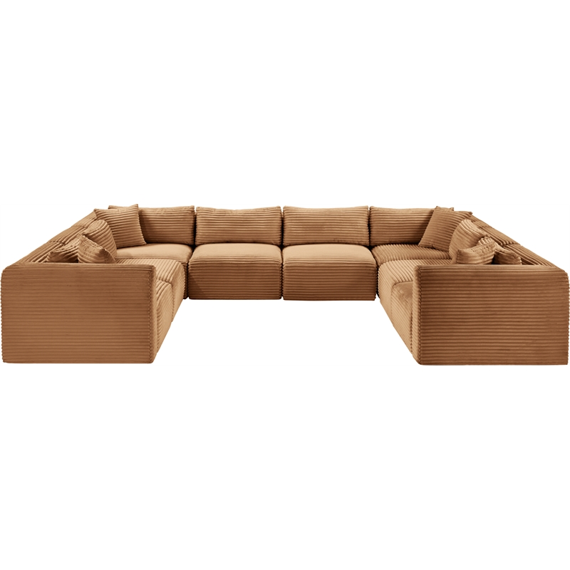 Meridian Furniture 8-Piece Saddle Corduroy Performance Fabric Modular Sectional