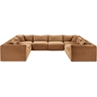 Meridian Furniture 8-Piece Saddle Corduroy Performance Fabric Modular Sectional