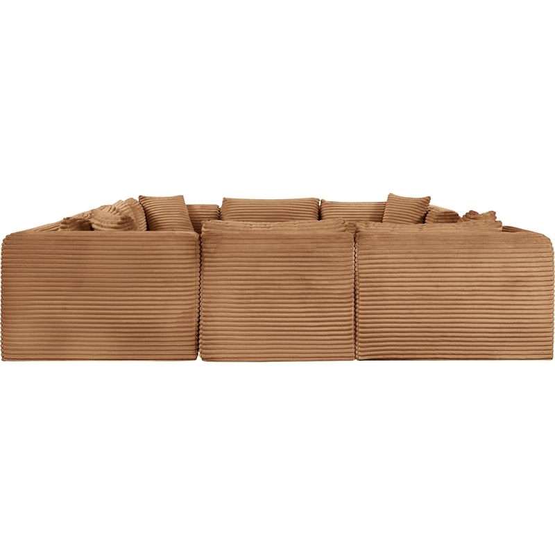 Meridian Furniture 8-Piece Saddle Corduroy Performance Fabric Modular Sectional