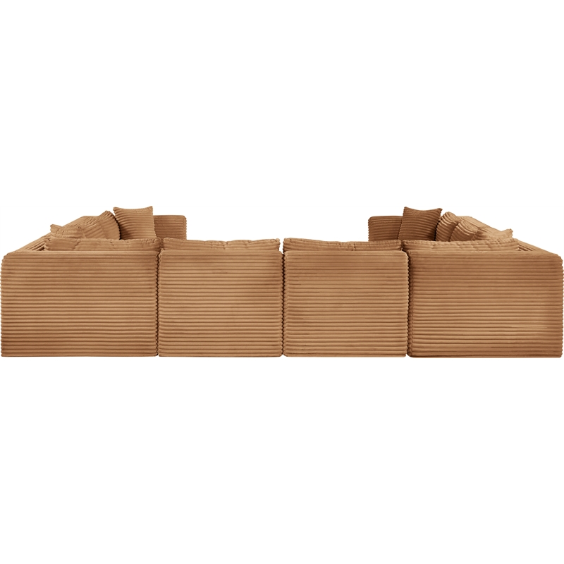 Meridian Furniture 8-Piece Saddle Corduroy Performance Fabric Modular Sectional