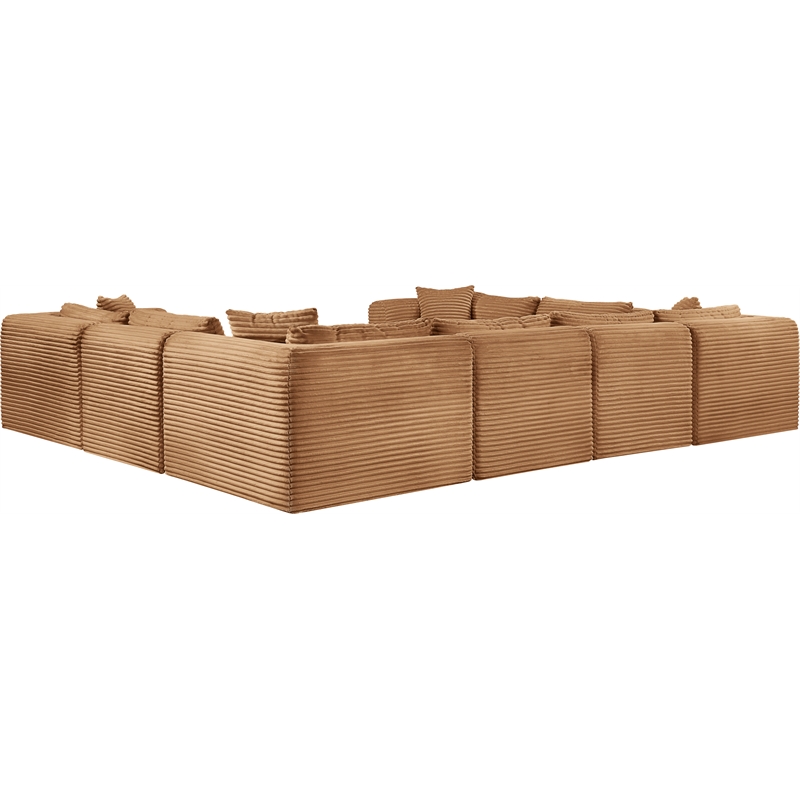 Meridian Furniture 8-Piece Saddle Corduroy Performance Fabric Modular Sectional