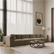 Meridian Furniture 4-Piece Taupe Corduroy Performance Fabric Modular Sofa