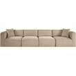 Meridian Furniture 4-Piece Taupe Corduroy Performance Fabric Modular Sofa