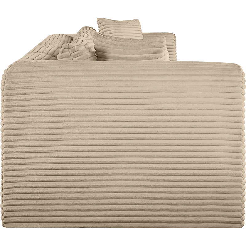 Meridian Furniture 4-Piece Taupe Corduroy Performance Fabric Modular Sofa
