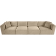Meridian Furniture 4-Piece Taupe Corduroy Performance Fabric Modular Sofa