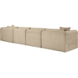 Meridian Furniture 4-Piece Taupe Corduroy Performance Fabric Modular Sofa