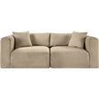 Meridian Furniture 2-Piece Taupe Corduroy Performance Fabric Modular Sofa
