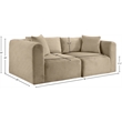 Meridian Furniture 2-Piece Taupe Corduroy Performance Fabric Modular Sofa